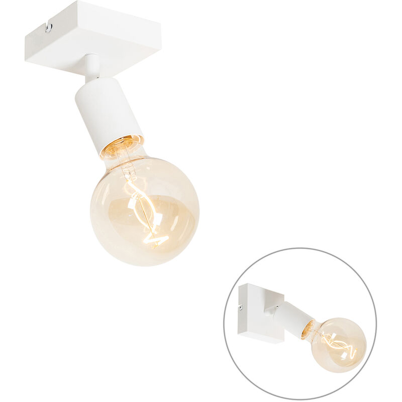 foto del prodotto qazqa faretto da soffitto parete facil moderno acciaio bianco quadrato max. 1 x watt