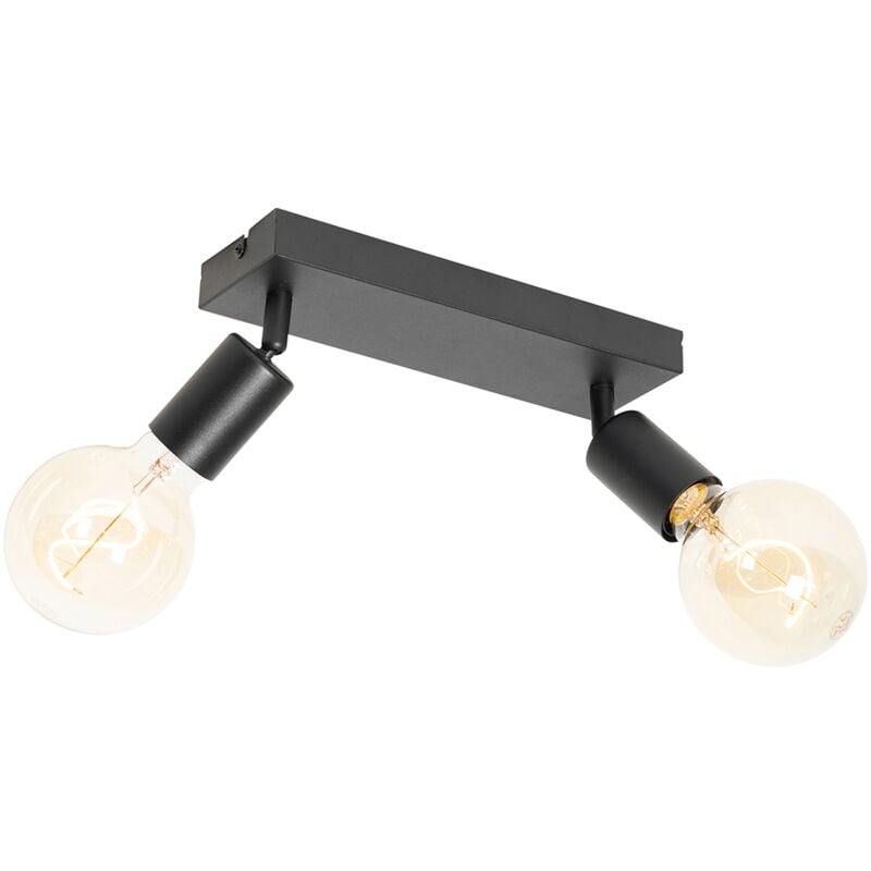foto del prodotto qazqa faretto da soffitto parete facil moderno acciaio nero allungato max. 2 x watt