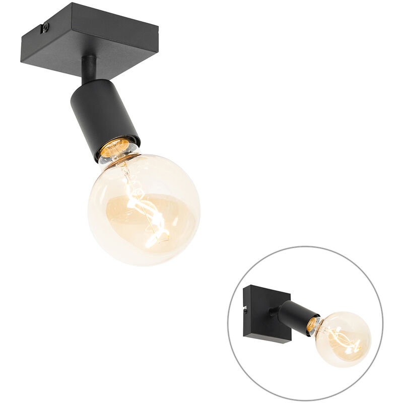 foto del prodotto qazqa faretto da soffitto parete facil moderno acciaio nero quadrato max. 1 x watt