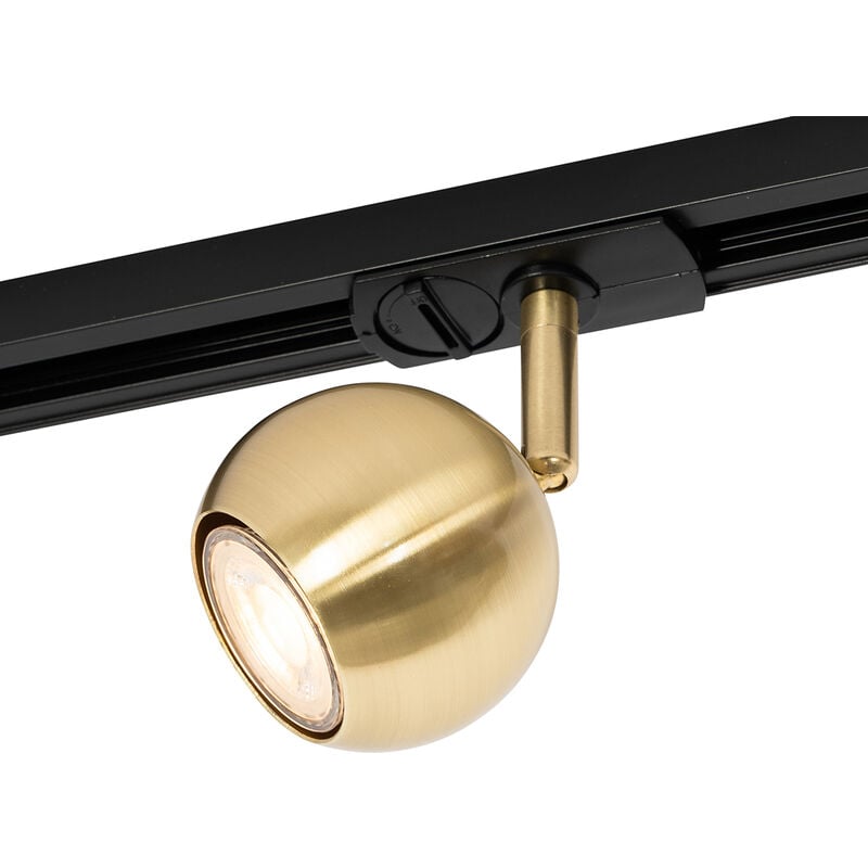 foto del prodotto qazqa faretto gissi moderno acciaio,alluminio,plastico oro nero sfera max. 1 x watt