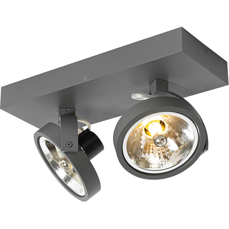 foto del prodotto qazqa faretto go design alluminio grigio scuro allungato max. 2 x watt