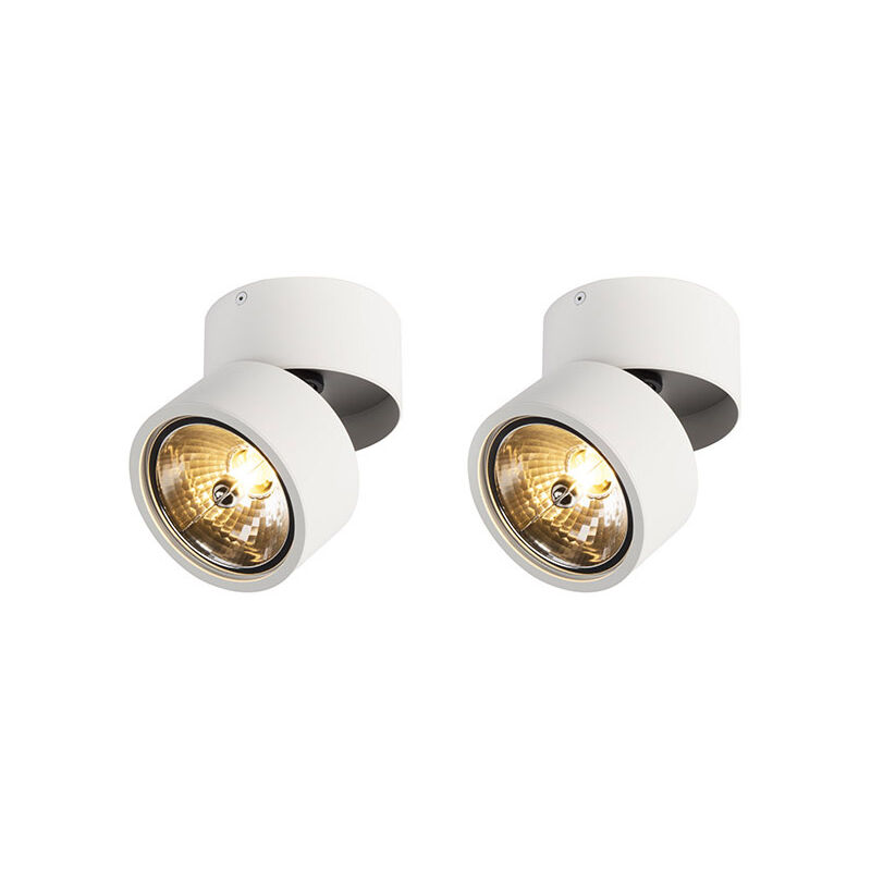 foto del prodotto qazqa faretto go nine tubo industriale alluminio bianco tondo max. 2 x watt