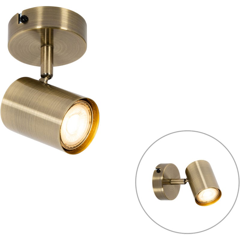 foto del prodotto qazqa faretto jeana moderno acciaio bronzo tondo max. 1 x watt