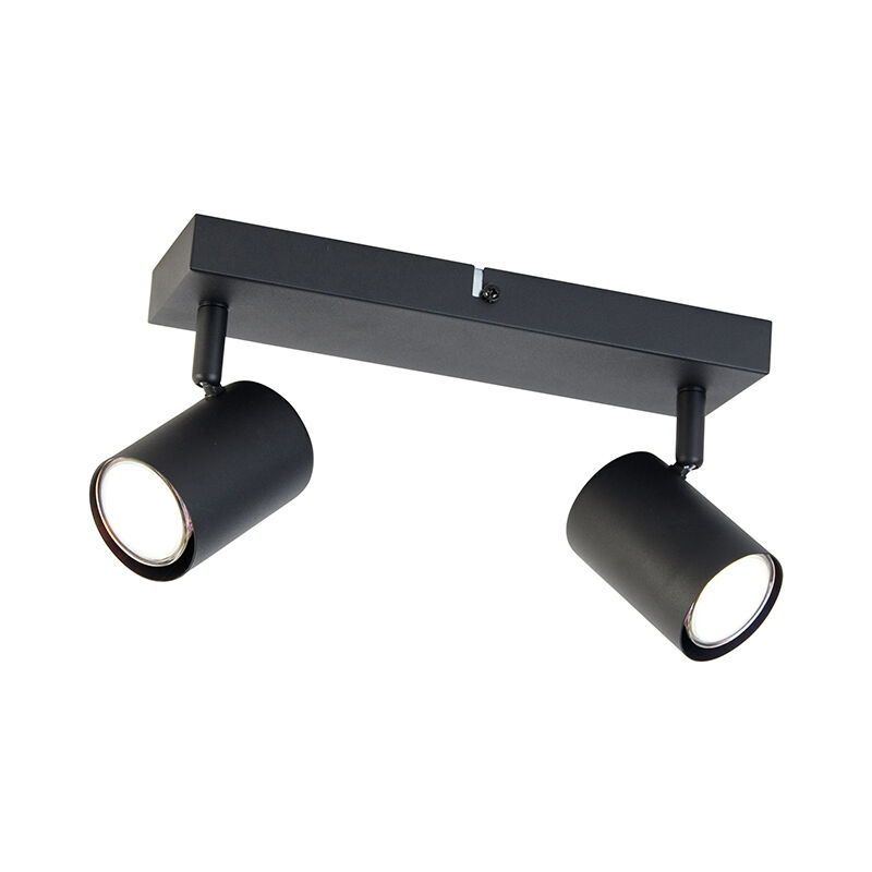 foto del prodotto qazqa faretto jeana moderno acciaio nero oblungo gu10 max. 2 x 4.5 watt