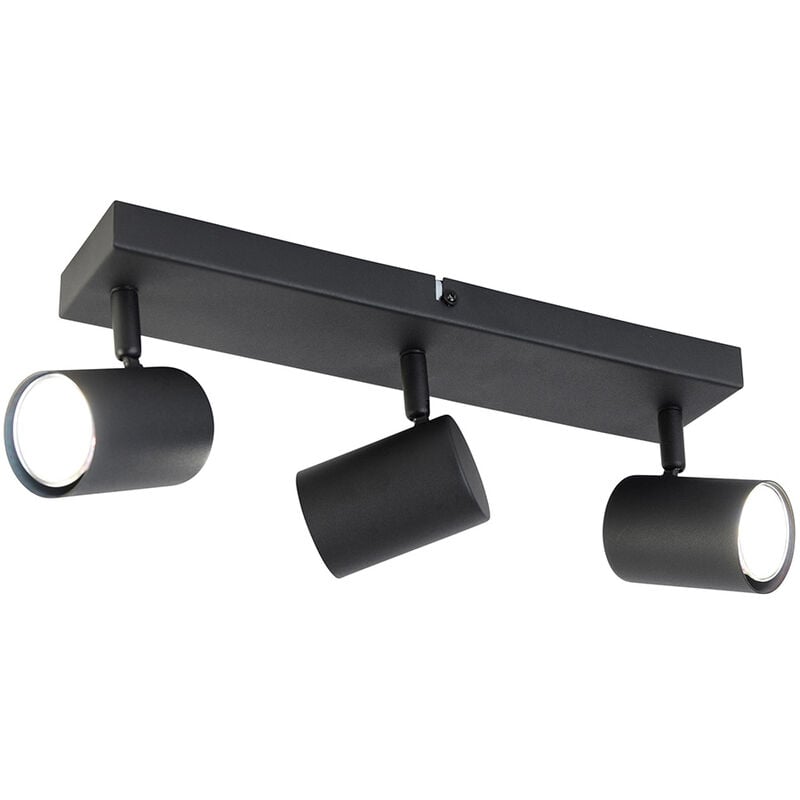 foto del prodotto qazqa faretto jeana moderno acciaio nero oblungo gu10 max. 3 x 4.5 watt