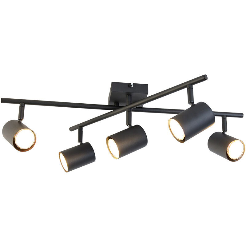 foto del prodotto qazqa faretto jeana moderno acciaio nero oblungo gu10 max. 5 x 4.5 watt