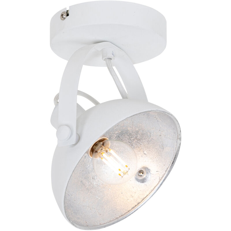 foto del prodotto qazqa faretto magnax industriale acciaio bianco argento tondo max. 1 x watt