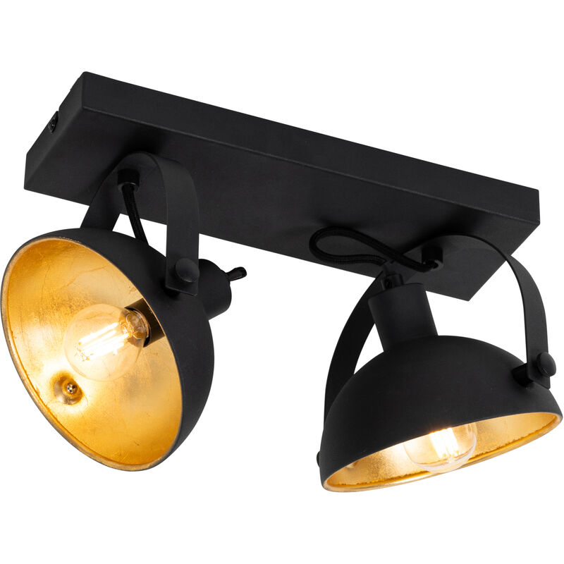 foto del prodotto qazqa faretto magnax industriale acciaio nero oro oblungo max. 2 x watt
