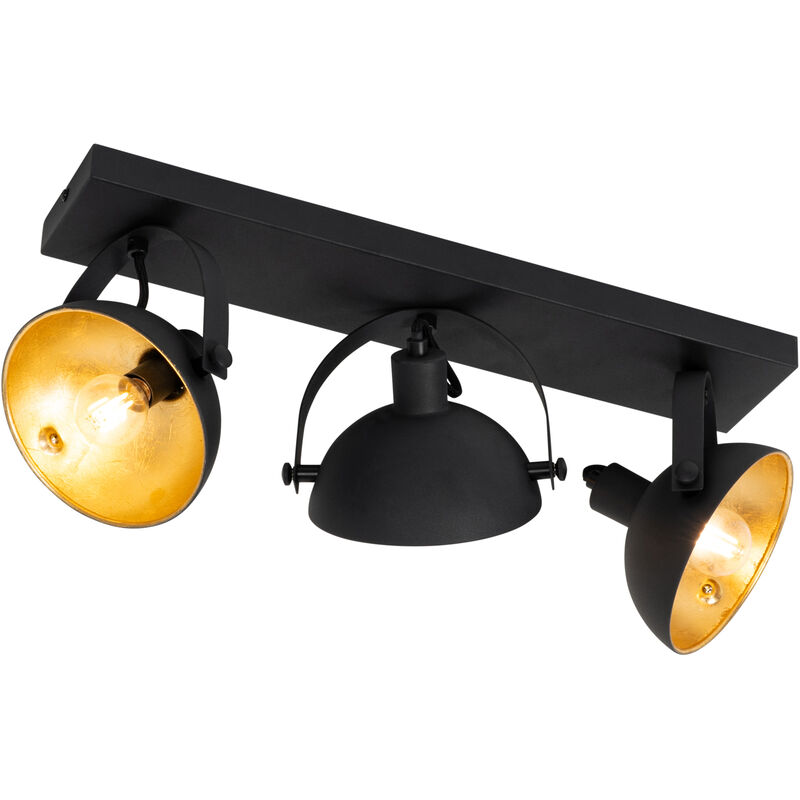 foto del prodotto qazqa faretto magnax industriale acciaio nero oro oblungo max. 3 x watt