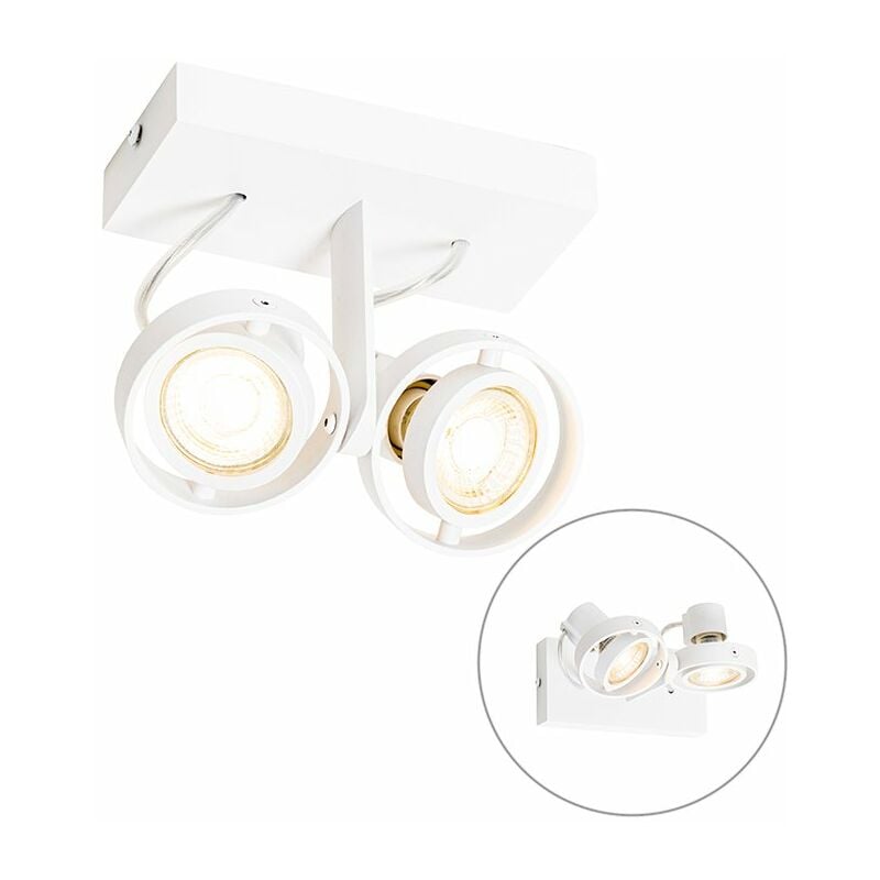 foto del prodotto qazqa faretto master moderno alluminio bianco allungato max. 2 x watt