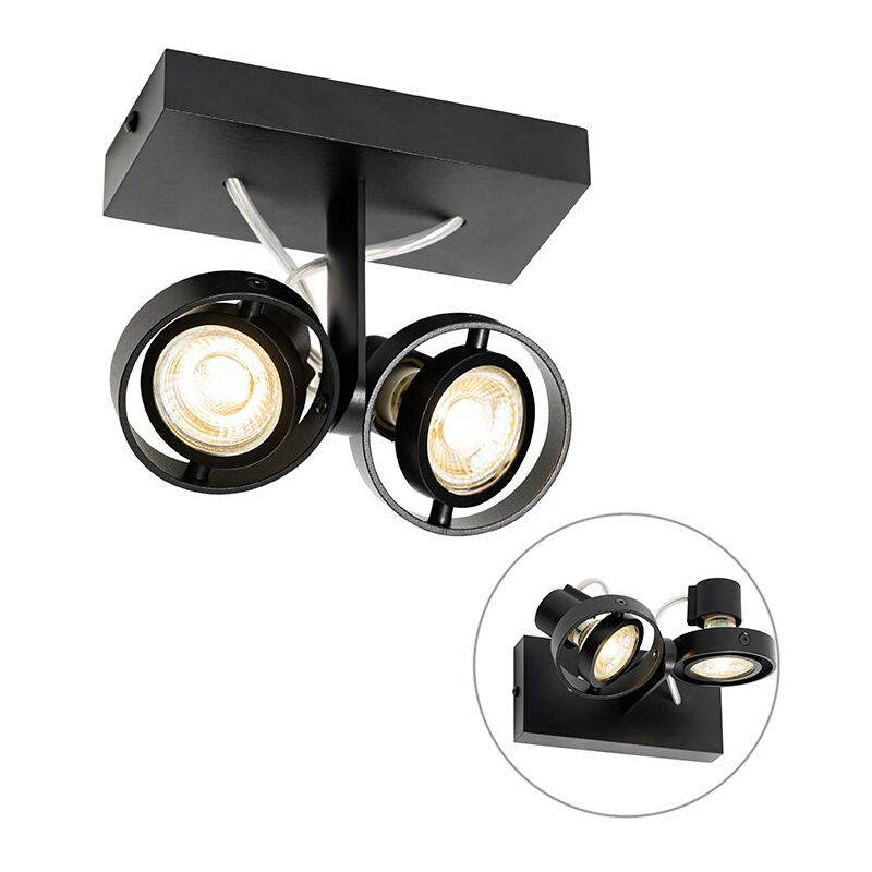 foto del prodotto qazqa faretto master moderno alluminio nero allungato max. 2 x watt