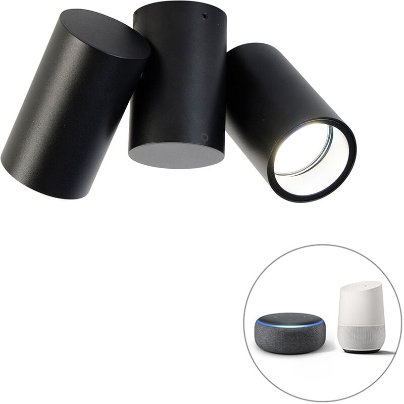 foto del prodotto qazqa faretto michael design acciaio nero oblungo gu10 max. 2 x 4.5 watt
