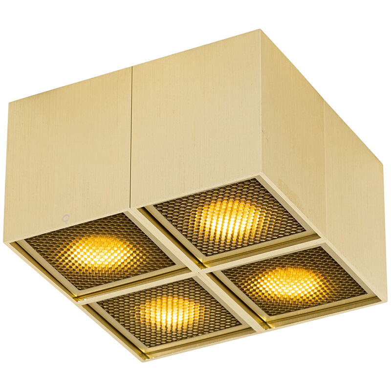 foto del prodotto qazqa faretto qubo design alluminio,acciaio oro quadrato max. 4 x watt