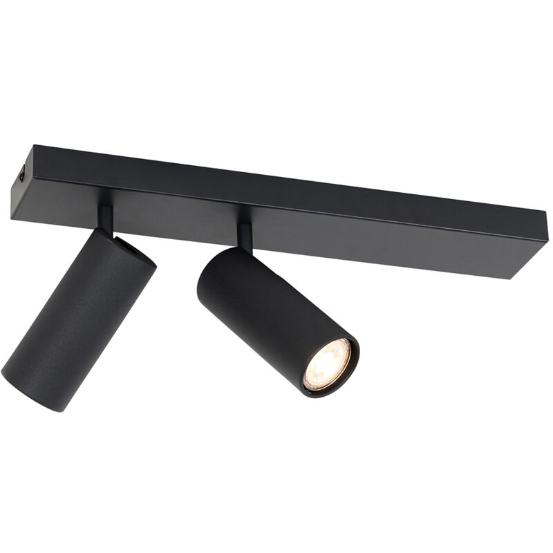 foto del prodotto qazqa faretto renna moderno acciaio nero oblungo max. 2 x watt