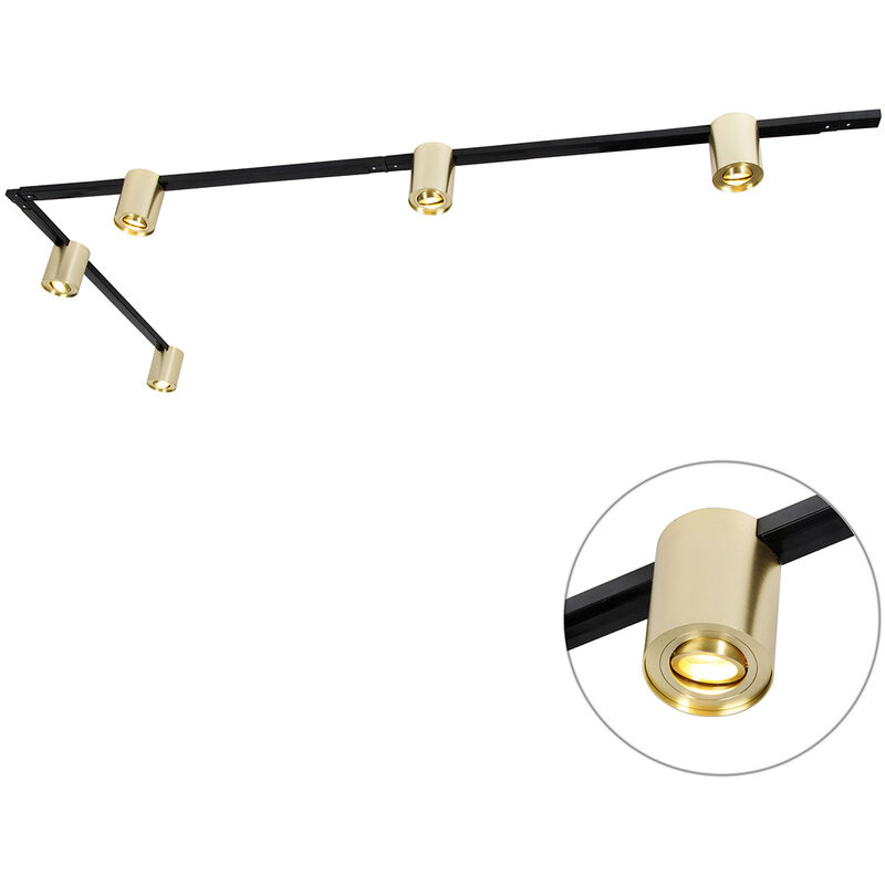 foto del prodotto qazqa faretto rondoo up moderno acciaio,alluminio oro ottone nero oblungo max. 5 x watt