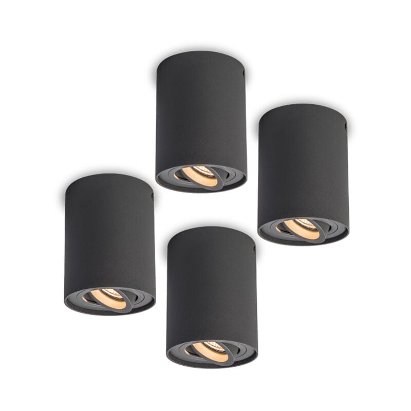 foto del prodotto qazqa faretto rondoo up rustico alluminio grigio scuro tondo max. 4 x watt