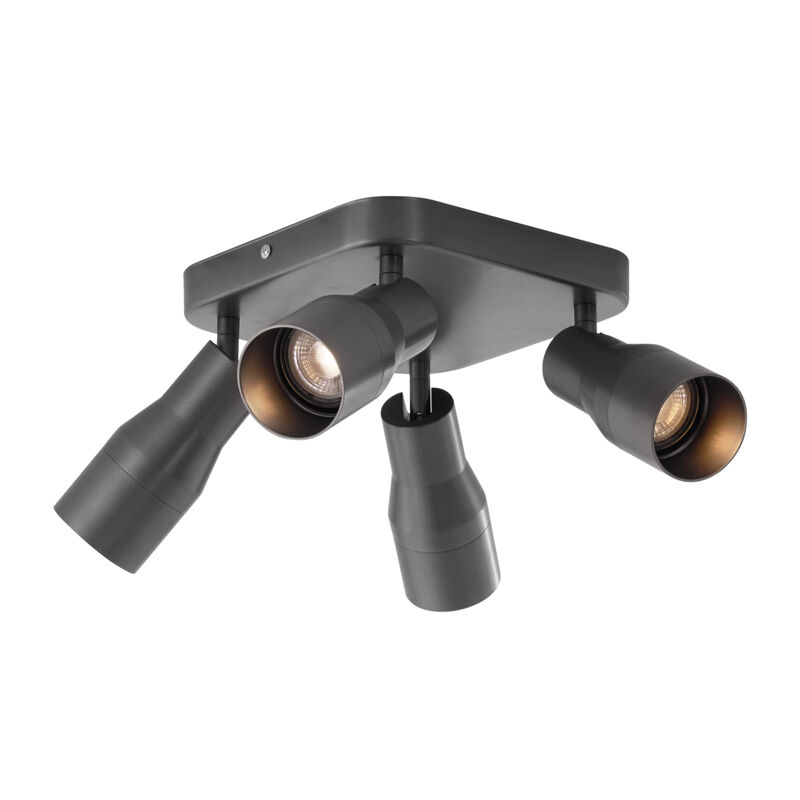 foto del prodotto qazqa faretto stanley moderno alluminio gunmetal quadrato tondo max. 4 x watt