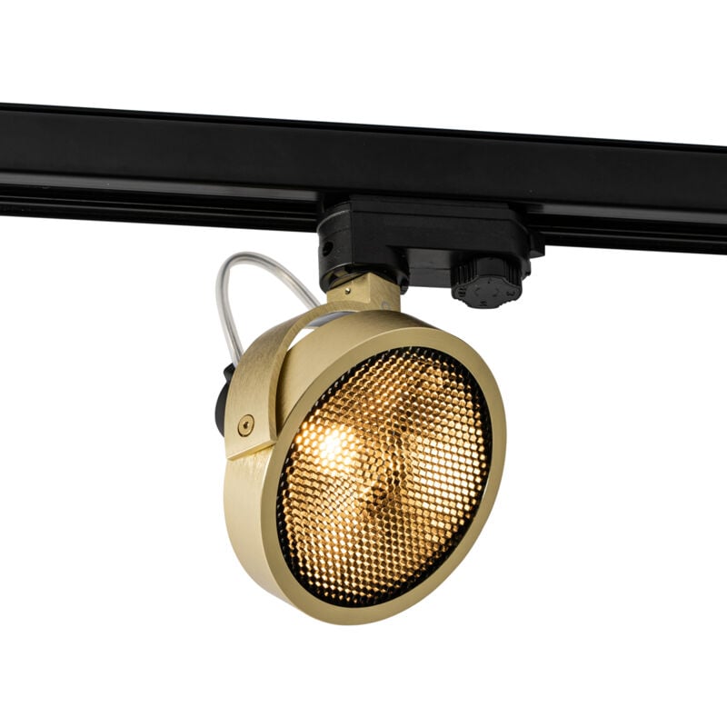 foto del prodotto qazqa faretto trifase per binario master moderno alluminio,plastico nero oro tondo max. 1 x watt
