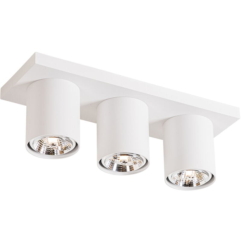 foto del prodotto qazqa faretto tubo moderno alluminio bianco oblungo max. 3 x watt
