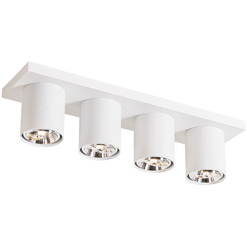 foto del prodotto qazqa faretto tubo moderno alluminio bianco oblungo max. 4 x watt