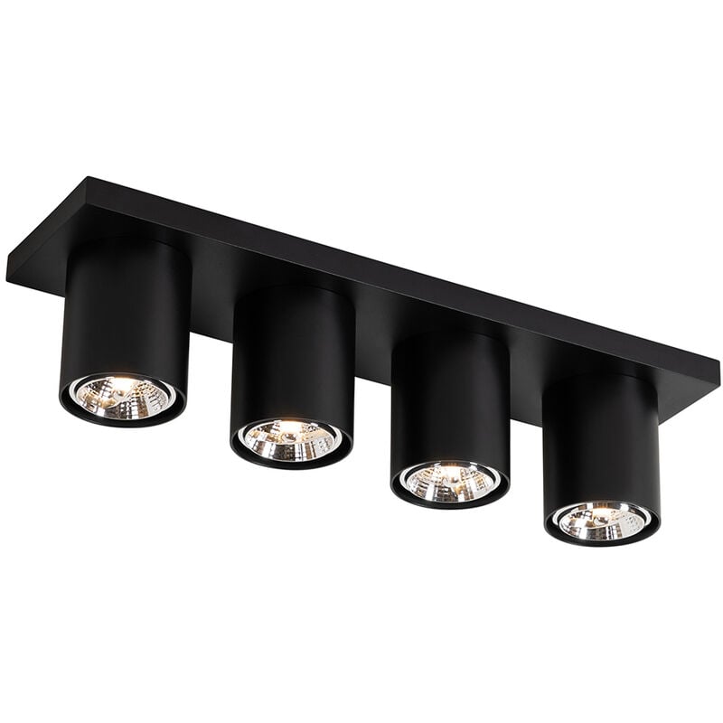 foto del prodotto qazqa faretto tubo moderno alluminio nero oblungo max. 4 x watt