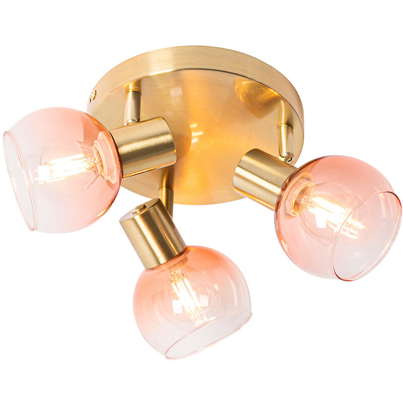foto del prodotto qazqa faretto vidro art d co acciaio,vetro rosa oro tondo max. 3 x watt
