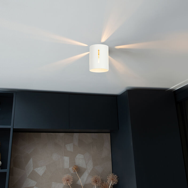foto del prodotto qazqa faretto yana design alluminio bianco cilindro max. 1 x watt