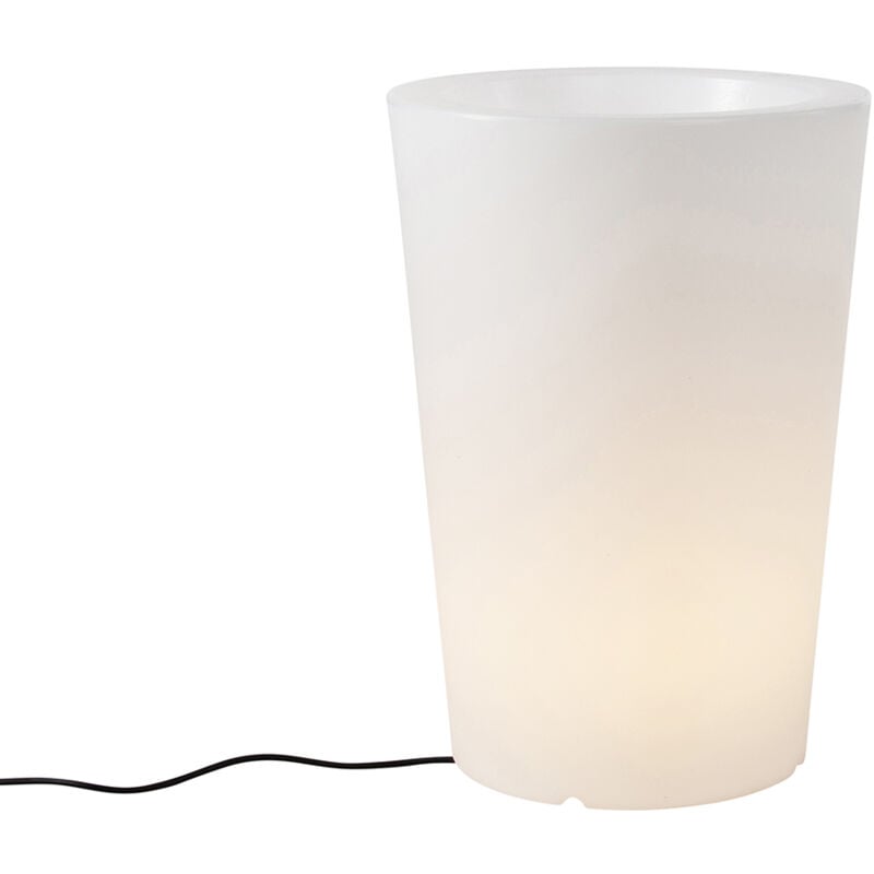 foto del prodotto qazqa fioriera illuminata verano moderno plastico bianco tondo max. 1 x watt