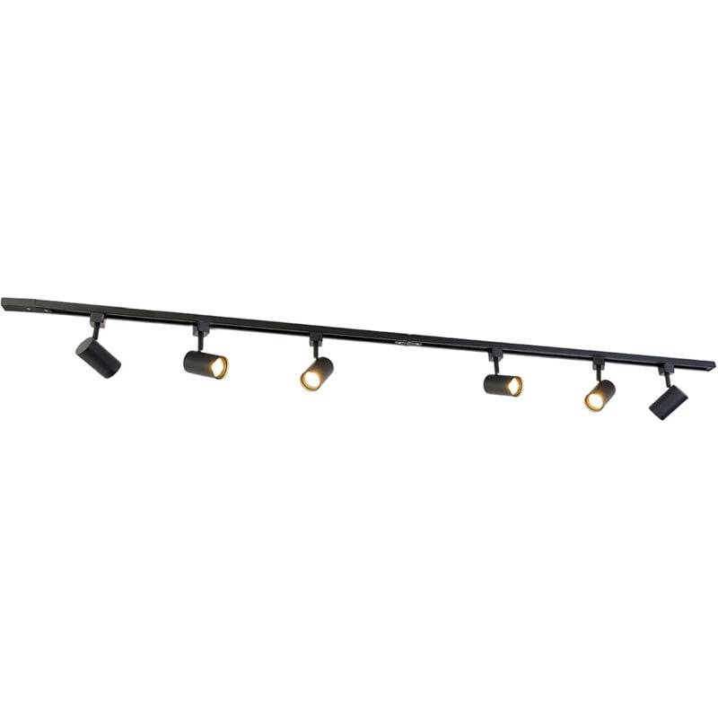 foto del prodotto qazqa iconic jeana moderno acciaio nero oblungo tondo max. 6 x watt
