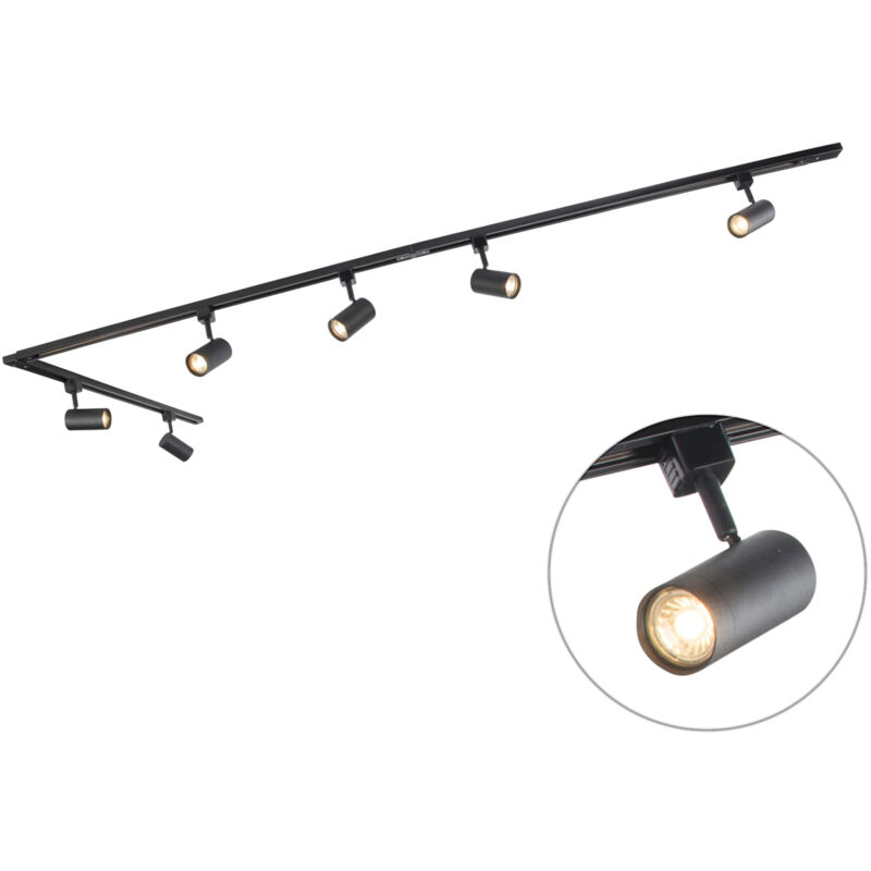 foto del prodotto qazqa iconic jeana moderno acciaio nero oblungo tondo max. 6 x watt