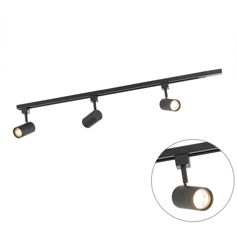 foto del prodotto qazqa jeana moderno acciaio nero oblungo gu10 max. 3 x 5 watt