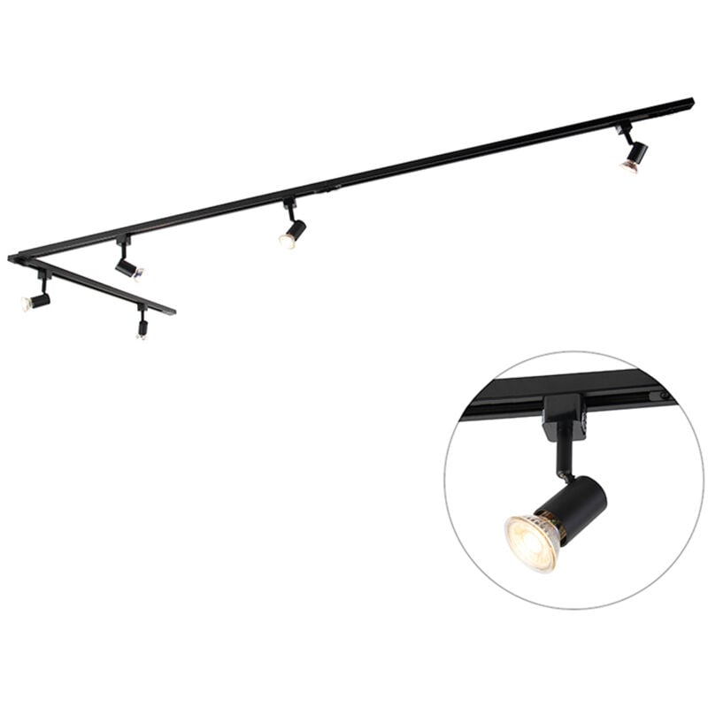 foto del prodotto qazqa jeany moderno alluminio,acciaio nero oblungo max. 5 x watt