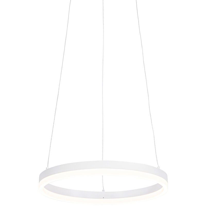 foto del prodotto qazqa lampada a sospensione anello moderno alluminio,plastico bianco tondo non sostituibile led max. 1 x 30 watt