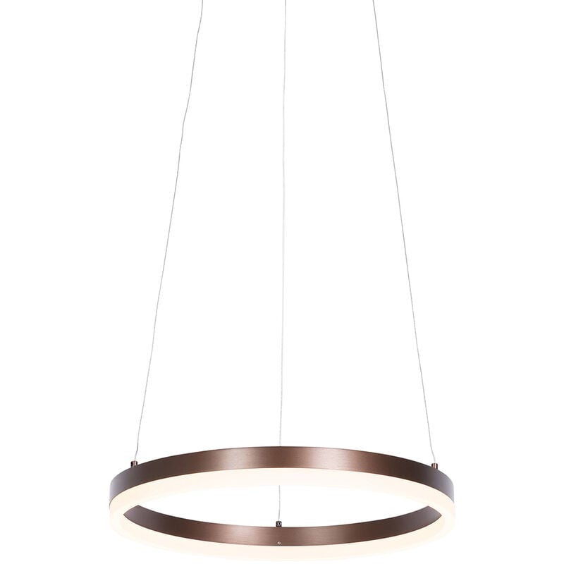 foto del prodotto qazqa lampada a sospensione anello moderno alluminio,plastico bronzo tondo non sostituibile led max. 1 x 30 watt