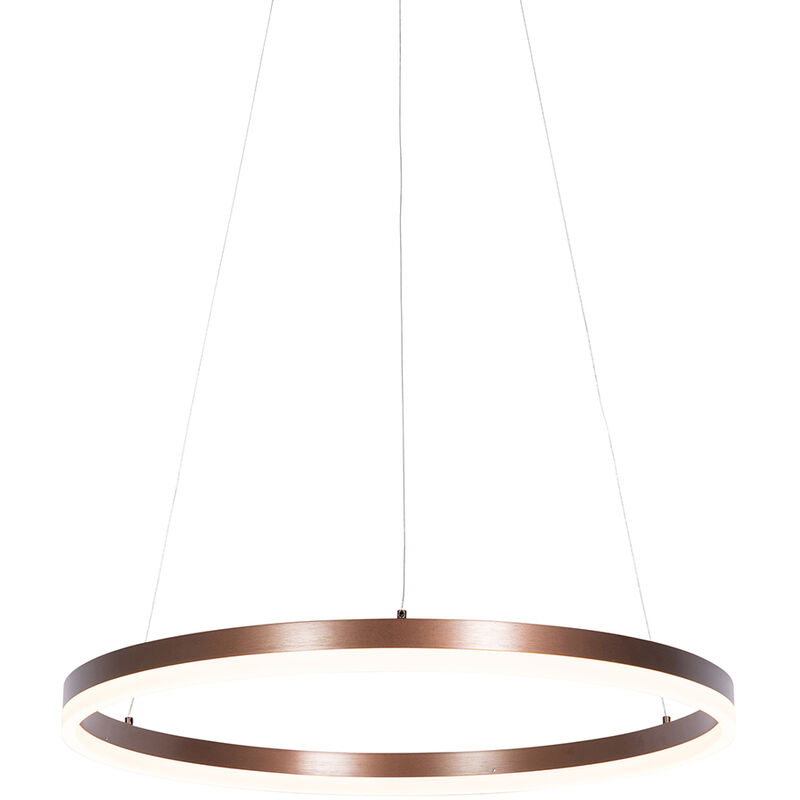 foto del prodotto qazqa lampada a sospensione anello moderno alluminio,plastico bronzo tondo non sostituibile led max. 1 x 40 watt