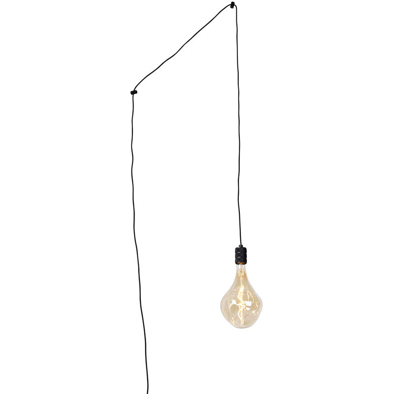 foto del prodotto qazqa lampada a sospensione cavalux design acciaio nero oblungo e27 max. 1 x 6 watt