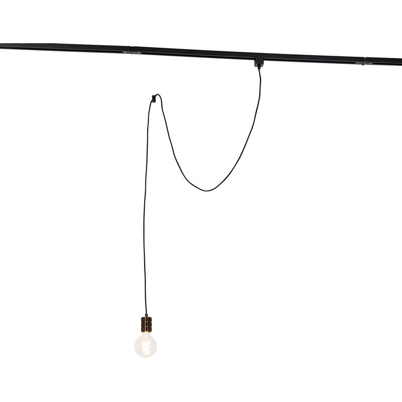 foto del prodotto qazqa lampada a sospensione cavalux moderno acciaio,plastico bronzo nero tondo max. 1 x watt