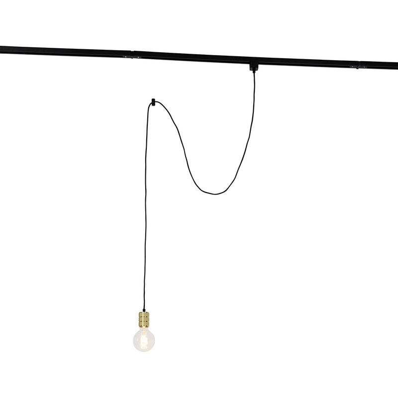 foto del prodotto qazqa lampada a sospensione cavalux moderno acciaio,plastico oro nero tondo max. 1 x watt