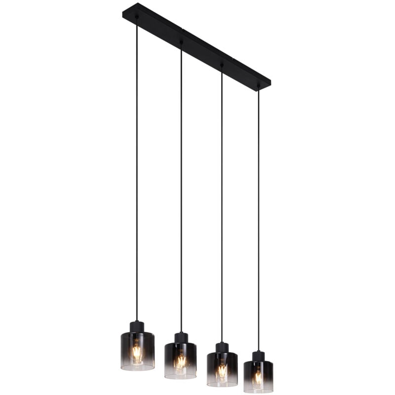foto del prodotto qazqa lampada a sospensione dame moderno vetro,metallo nero trasparente tondo max. 4 x watt