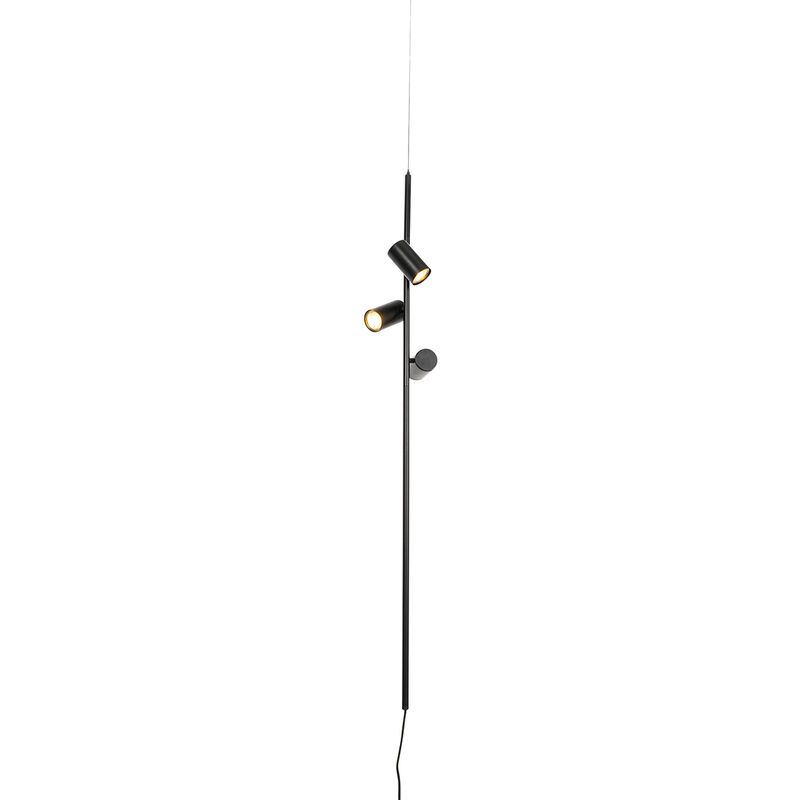 foto del prodotto qazqa lampada a sospensione jeana luxe moderno acciaio nero oblungo max. 3 x watt