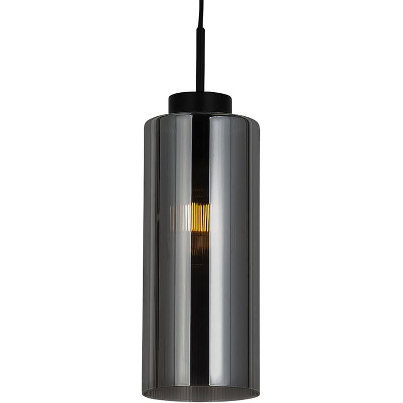 foto del prodotto qazqa lampada a sospensione laura art d co vetro,acciaio grigio nero oblungo tondo max. 1 x watt