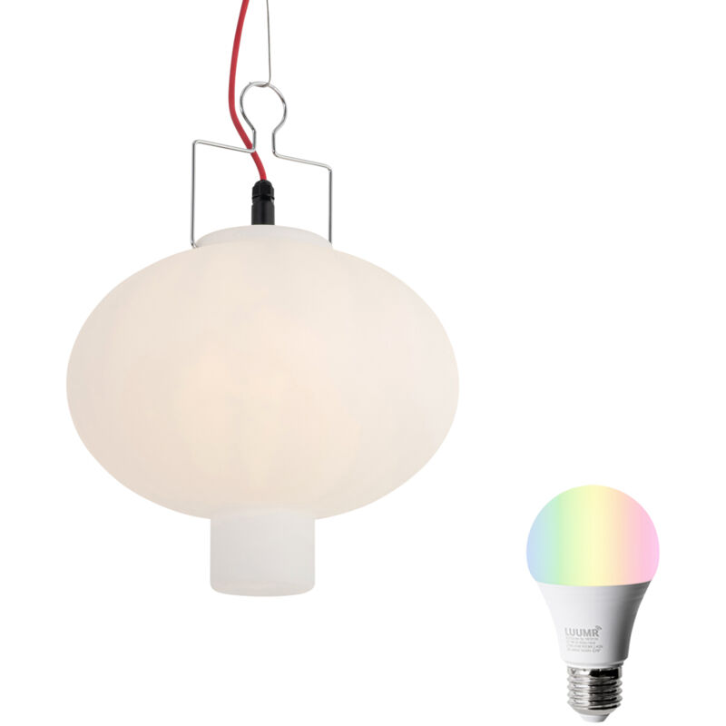 foto del prodotto qazqa lampada a sospensione pion moderno plastico bianco tondo e27 max. 1 x 9 watt