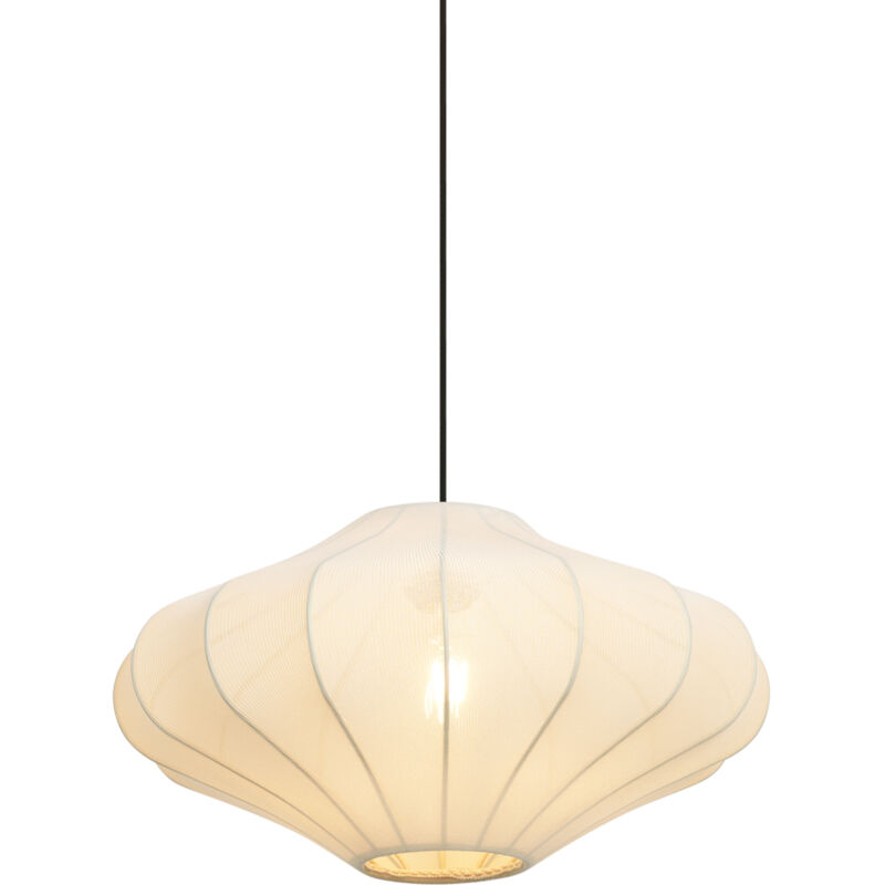 foto del prodotto qazqa lampada a sospensione plu japandi tessuto,metallo crema tondo max. 1 x watt