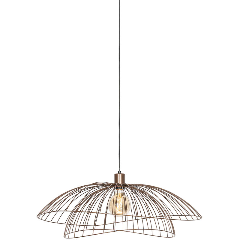 foto del prodotto qazqa lampada a sospensione pua design acciaio bronzo tondo max. 1 x watt