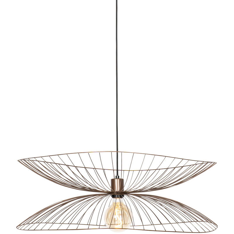 foto del prodotto qazqa lampada a sospensione pua design acciaio bronzo tondo max. 1 x watt