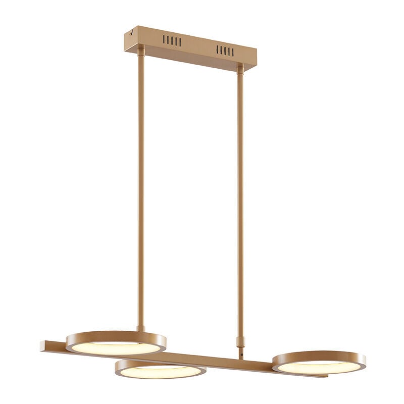 foto del prodotto qazqa lampada a sospensione vive moderno alluminio,acciaio oro oblungo non sostituibile led max. 3 x 18 watt