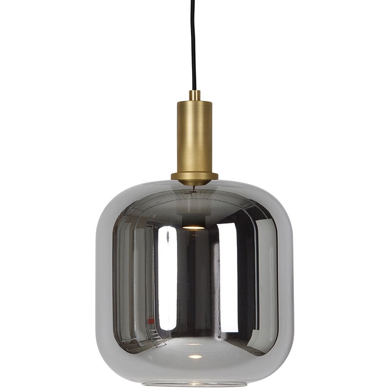 foto del prodotto qazqa lampada a sospensione zuzanna design vetro,acciaio grigio oro nero tondo e27 max. 1 x 3.5 watt