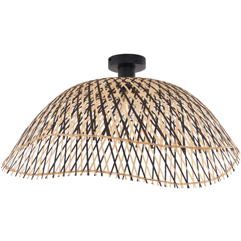 foto del prodotto qazqa lampada da soffitto alka art d co bamboo,metallo legno nero tondo max. 1 x watt