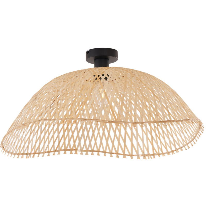 foto del prodotto qazqa lampada da soffitto alka art d co bamboo,metallo nero legno tondo max. 1 x watt