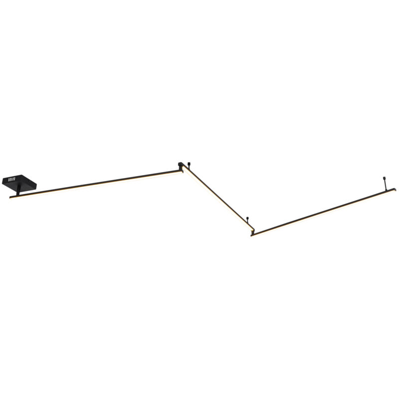 foto del prodotto qazqa lampada da soffitto annuschka design acciaio,plastico nero oblungo non sostituibile led max. 3 x 40 watt